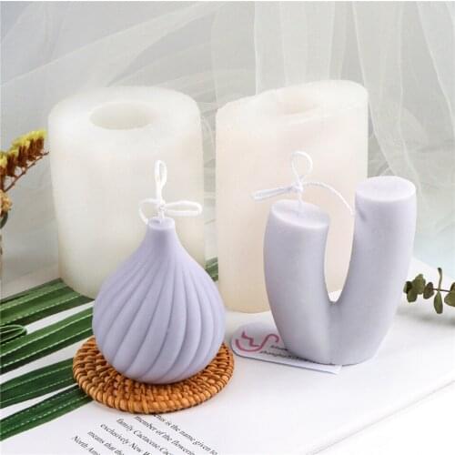 3D Onion V Shape Silicone Candle Mold Food Grade DIY Handmade Craft Cold Process Handmade Cake Decor Baking Jelly Chocolate