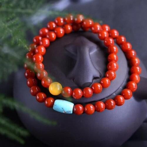 Authentic South Red Stone Liangshan Natural Stone Bracelets Green Bead Bracelets For Women Birthday Present Crystal Jewelry