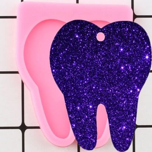 Shiny Tooth Silicone Mold DIY Handmade Jewelry Molds Epoxy Resin Keychain Mould Polymer Clay Pendant