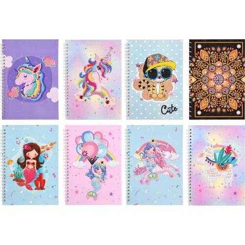 60 Pages Special Diamond Painting Notebook DIY Rhinestone Drawstring Diary Book Gift 5D Mosaic Sketchbook Stationery Accessories