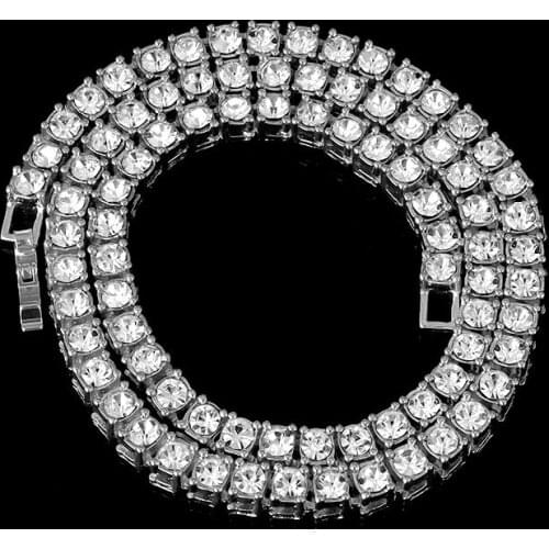 Bling Iced Out Chains Necklace 18inch-24inch AAA Cubic Zirconia 2Colors Mens Necklace Hip Hop Jewelry NO.1 Fashion