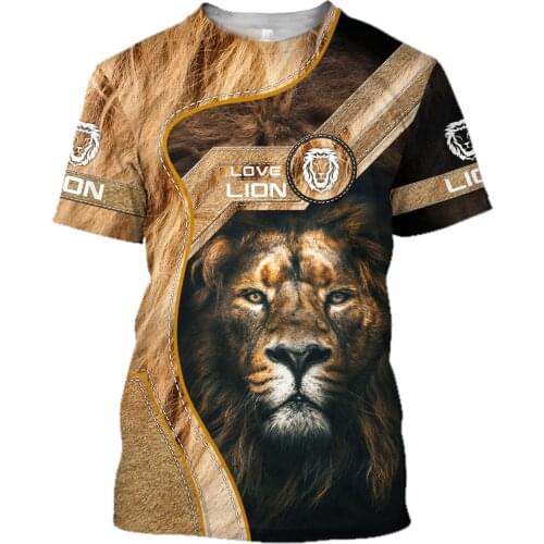 Men Casual Animal 3D Print T-Shirts Lion SeriesTattoo Hip-Hop Tshirts Summer Tees Harajuku Punk Wome Unisex Short Sleeve Tops 05