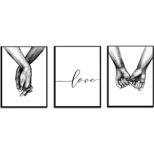 Intimate love hand-painted oil painting Home decoration painting Modern artists painting Love hand in hand lover 2019050805