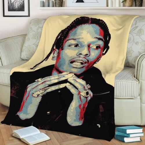 ASAP Rocky 3D Print Plush Blanket Throw On Sofa Home Decor Soft Warmth Washable Nap Blanket Dropshipping