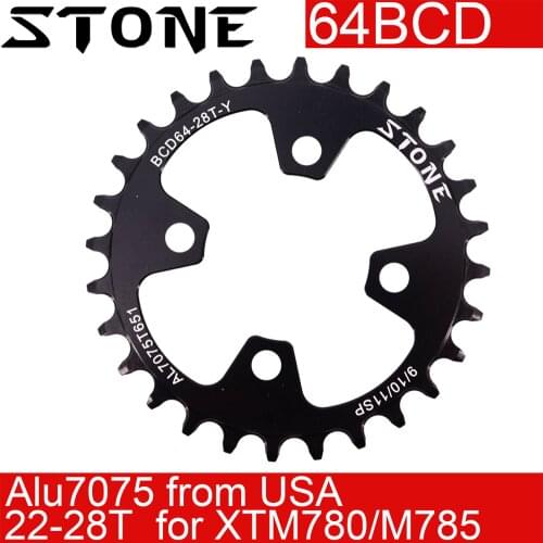 Stone 64 BCD Round Chainring for Shimano XTM780 M785 Narrow and Wide 22t 24t 26t 28T tooth MTB Bike ChainWheel tooth Plate 64bcd
