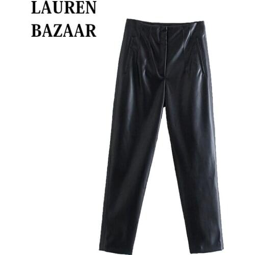 LAUREN BAZAAR Women's High Waist Pants