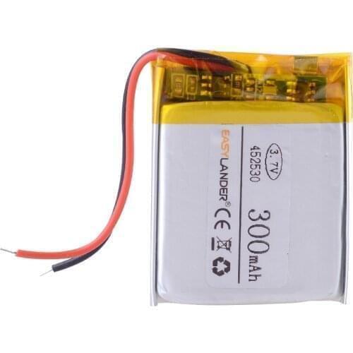 3.7v lithium polymer battery 452530 300MAH MP3 MP4 Bluetooth clip smart watch sports