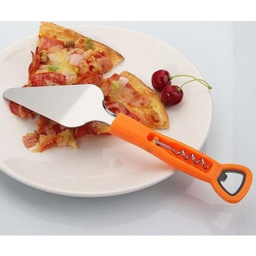 1PC Stainless Steel Cheese Scoop Cuisine Pancake Shovel Grill Scaffolding Pizza Spade Cake Shovel Baking Bottle Opener KX 186
