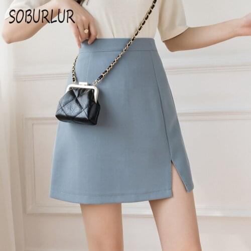 SOBURLUR Summer Harajuku Mini Skirts Fashion Split Fairy Grunge Womens Suits with Skirt Pleated Preppy Style Woman Clothing New