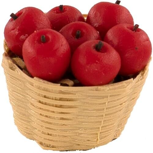 1/12 Dollhouse Miniature Accessories Mini Resin Fruit Basket Simulation Orange Apple Grape Model Toys for Doll House Decoration