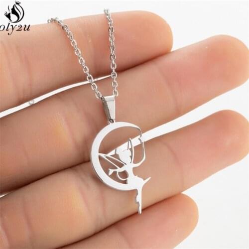 Fashion Women Necklace Flower Fairy Elf Necklace for Girls Cute Angel Wings Cupid Necklaces Pendants Christmas Jewelry Gift