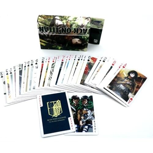 Cartoon Shingeki No Kyojin Bridge Cards Desk Cards Playing Cards Accessories Anime Attack on Titan Poker Cards