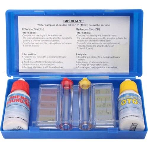 1 Set PH Chlorine Water Quality Test Kit Hydrotool Testing Kit Accessories for Swimming Pool YS-BUY