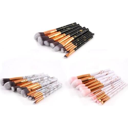 10Pcs Marbling Makeup Brushes Set Foundation brushes Professional Eyeshadow Concealer Blush Brush set Make Up Brush Tool Kit