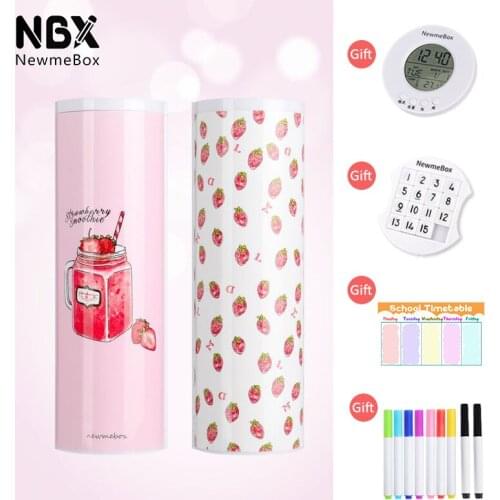 NBX Unicorn Pencil Case for Girls Strawberry School Case Sakura Stationery Box Standing Mac Makeup Marker Storage Pen Holder