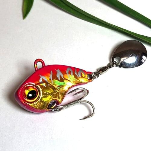 New Arrival Metal Mini with Spoon Fishing Lure 9g Sinking Lures Rotating Tail Fishing Tackle Vibration Spinner