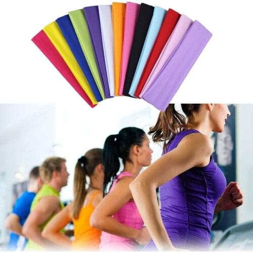 New Arrival Women Ladies Sweat-Proof Headband Sports Basketball Yoga Gym Headband Elastic Hairband Turban New 13 Colors