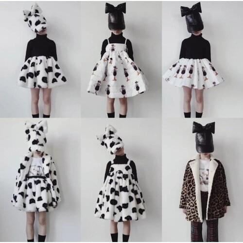 Toddler Girl Winter Clothes 2019 Caroline Brand Baby Girls Boys Fur Jacket Tops Kids Coat Tutu Skirts Caps Christmas Outfits