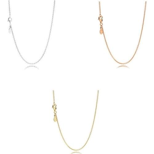 Pan home rose gold necklace contracted based chain pendant jewelry silver collar bone chain female joker DIY