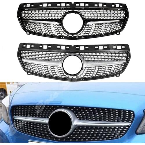 Front Racing Billet Bumper Grille Upper Cover Facelift Grill Fit For Mercedes-Benz W176 Class-A 2013 2014 2015