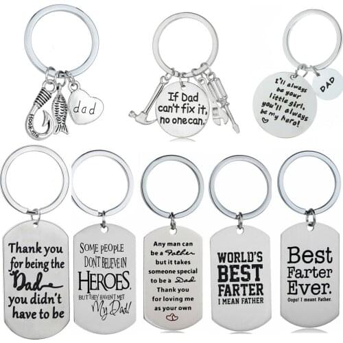 Father’s Day Keychain Keyring DAD Key Chain Birthday Gift Father Daddy key Ring Papa Keychain Men Keyring