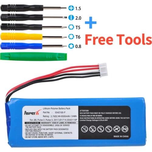 For JBL Pulse 3 Pulse 2 5542100-P Battery 3.7V 6500mAh Portable Bluetooth Speaker Rechargeable Battery