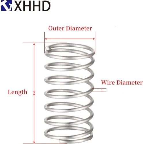 10pcs 0.7mm Wire Dia OD 4 5 6 7 8 9 10 11 12 Y-type Rotor Return Compression Pressure spring 10-50mm 304 Stainless Steel