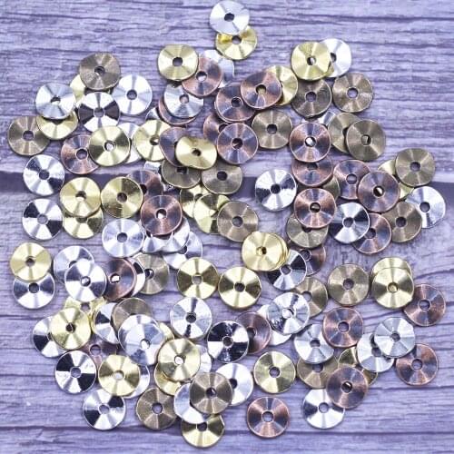 Spacer Beads Wave Round Metal Silver Gold Bronze Copper Color Jewelry DIY Making Findings 9x1mm