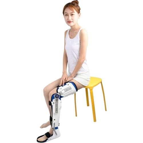 1pcs Leg Gear Adjustable Fixed Rigid Knee Ankle Joint Thigh Calf Foot Brace Protector For Sport Injured People Left or Right Leg