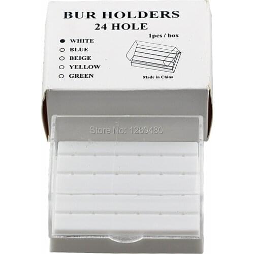 Dental Equipment 24 Holes Plastic Holder Burs Block Holder White Case Dentist Products