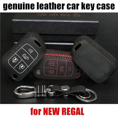 Only Red free shipping car key case sewing Hand car key cover case Genuine quality leather fit for BUICK NEW REGAL