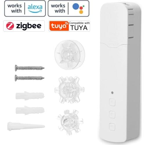 Tuya ZigBee M515EGZT Intelligent Pull Bead Curtain Motor Electric Curtain Motors Mobile APP Control Compatible with Alexa Google