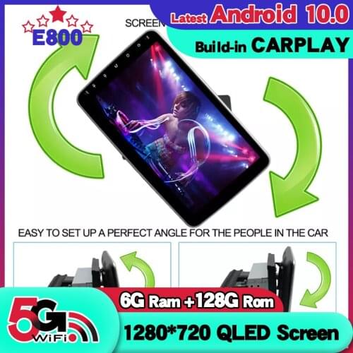 Android 10 IPS Touch Screen Rotatable 1 Din Universal Car Radio Stereo GPS Navigation Multimedia Video Player 6GB RAM 128GB ROM