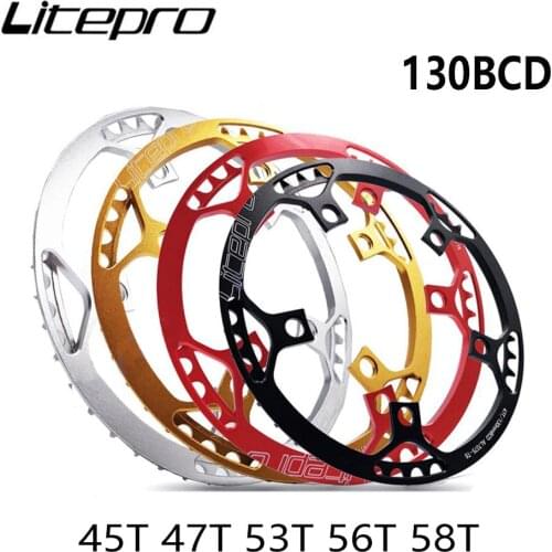 Litepro Ultralight Bike Chainring 130BCD 45T 47T 53T 56T 58T A7075 Alloy BMX Chainring Folding Bicycle Chainwheel Crankset Tooth