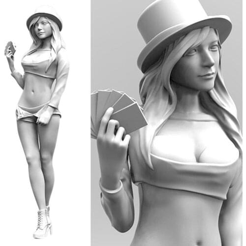 1:35 Beautiful Girl Soldier Series Model Toys Resin White Children Soldier Adult Kits Toy A-054 Model L5T5