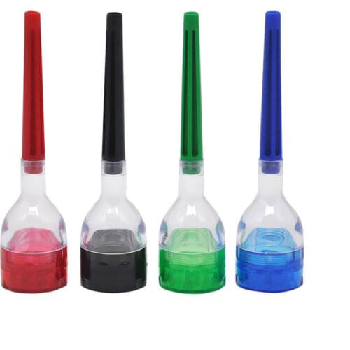 1pcs Plastic Tobacco Grinder with Paper Cone Roller Filler Funnel Herb Grinder Manual Hand Grass Spice Crusher Smoking Accessori