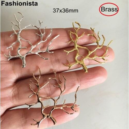 10 pcs - Brass Tree Pendant 37x36mm Filigree Tree Charms Without Leaves Gold Silver-color,A Big Loop on Back,DIY Jewel -M