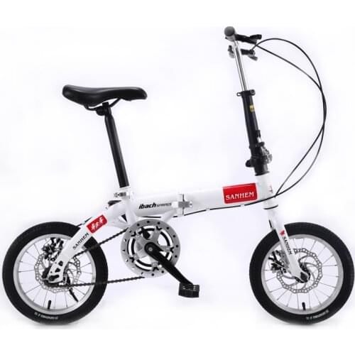14 inch folding men and women ultra light portable adult children students variable speed disc Folding Bicycle
