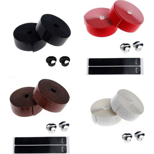 2 Rolls Of New Retro bicycle Road Bike Sports Cork Handlebar Tape+ 2 Bar plug (Retro Brown) there are holes