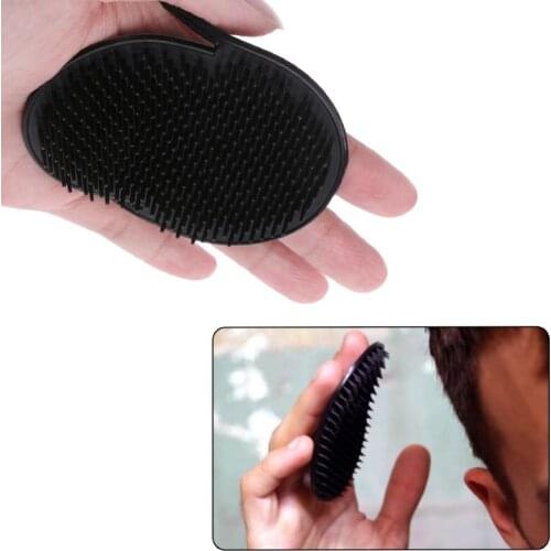 2 Pcs Pocket Travel Hair Comb Brush Men Beard Mustache Palm Scalp Massage Black