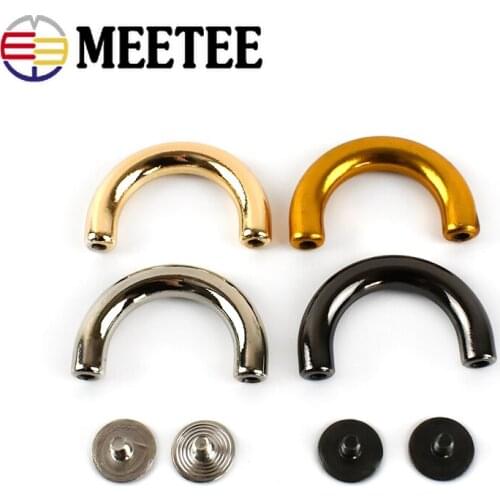 5/10pcs 20mm Metal Buckle U Rings For Handbag Connector Bag Arch Bridge Screw DIY Handbag Strap Hangers Hardware Accessories