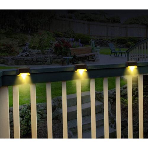 8Pcs Waterproof Solar Deck Lights Outdoor Backyard Decor Outside Step Lights Garden Post Fence LED Warm Lamp