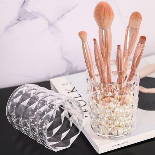 Acrylic Makeup Brush Storage Desktop Eyebrow Pencil Cosmetic Storage Box Brush Tube Dormitory Pen Holder