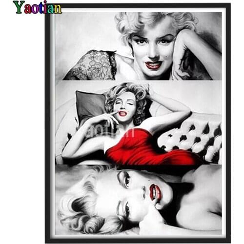 Diy 5D Diamond Painting Actress Monroe Cross Ctitch Diamond Embroidery Full Square Round Drill Mosaic Home Decor Gift