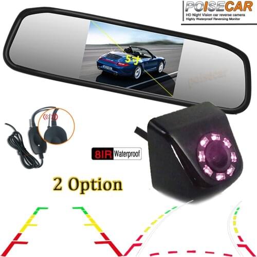 Car Intelligent Dynamic Trajectory Moving Guide Parking Line Rear View Reverse Backup Tracks Camera For 5 Inch Monitor 800x 480