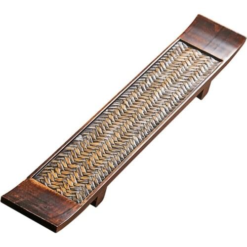 Handmade Bamboo Dry Teapot Platform Tea Tray Bamboo Woven Tea Cup Shelf Pot Tray Cup Holder Kung Fu Tea Set Solid Wood Tea