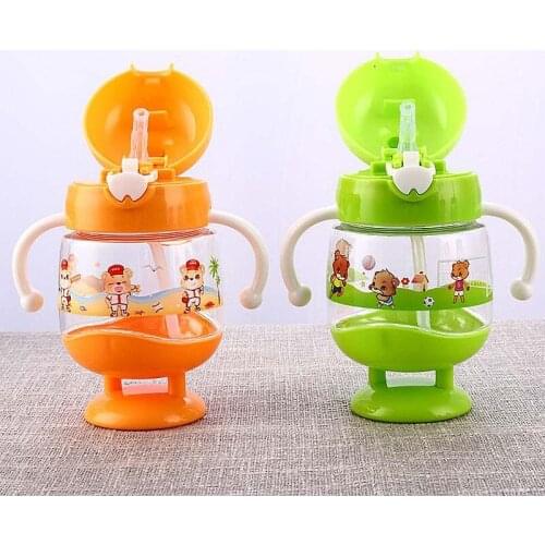 Baby Feeding Bottles Cups for Babies Kids Water Milk Bottle Soft Mouth Duckbill Sippy Baby Feeding Bottle Infant Training 350ml