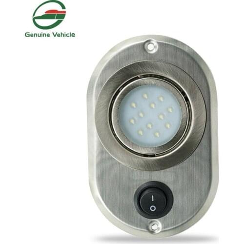 RV Interior Ornament Touch Type Round LED Ceiling Light 24V Stainless Steel Auto Roof Lamp For Marine Boat Camper Accessories