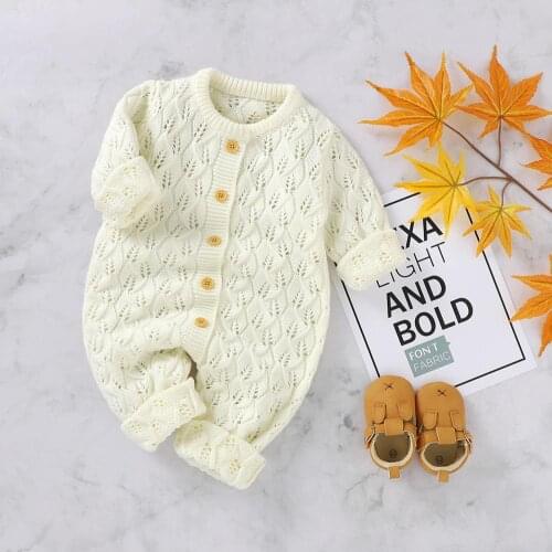 Baby Rompers Long Sleeve Newborn Knitted Jumpsuits Outfit Autumn Winter One Piece Infant Kids Overalls Soft Warm Toddler Clothes