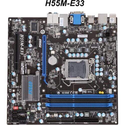 For MSI H55M-E33 original mainboard LGA 1156 DDR3 board For I3 I5 I7 CPU 16GB Micro ATX H55 used Desktop motherboard